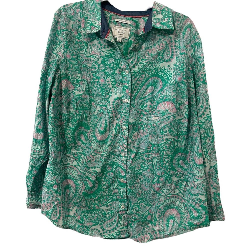Charter Club Paisley Button-Up Shirt